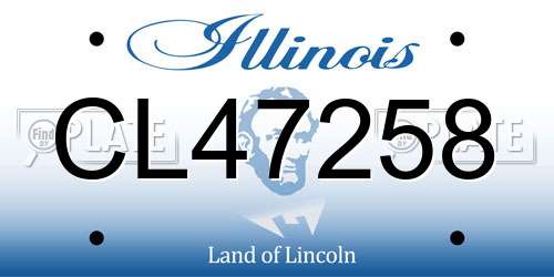CL47258 Illinois License Plate