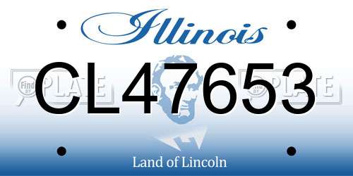 CL47653 Illinois License Plate