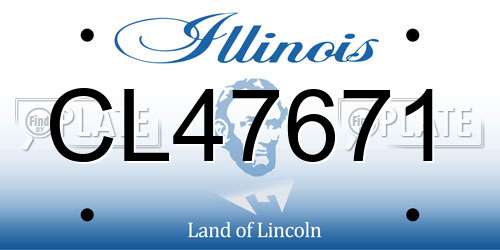 CL47671 Illinois License Plate