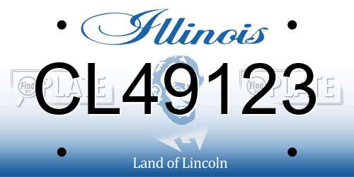 CL49123 Illinois License Plate