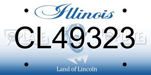 CL49323 Illinois License Plate