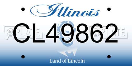 CL49862 Illinois License Plate