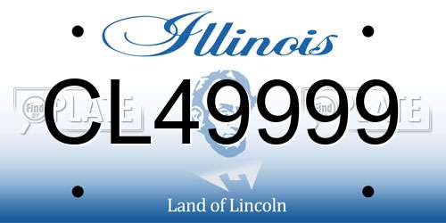 CL49999 Illinois License Plate