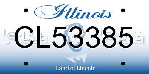 CL53385 Illinois License Plate