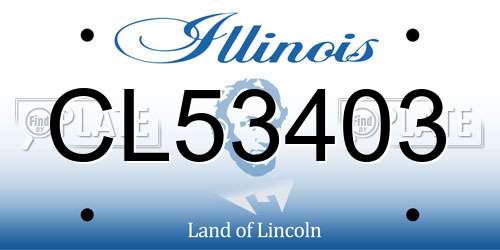 CL53403 Illinois License Plate