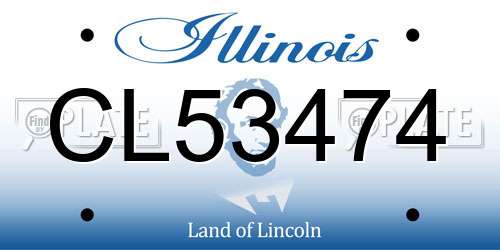CL53474 Illinois License Plate