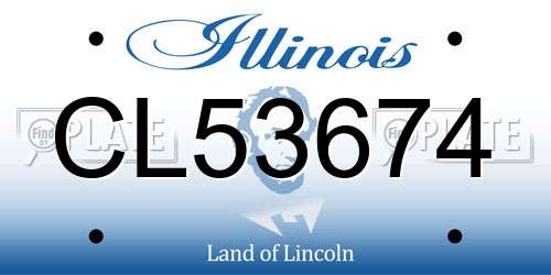 CL53674 Illinois License Plate