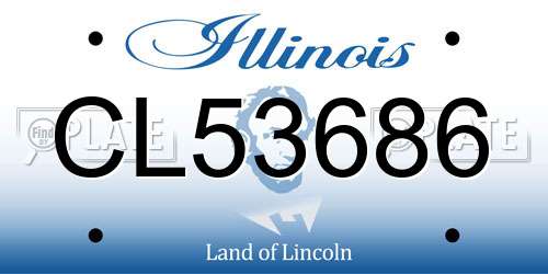 CL53686 Illinois License Plate