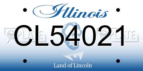 CL54021 Illinois License Plate
