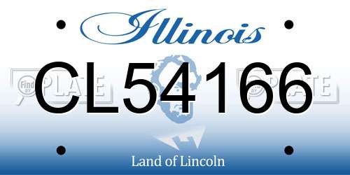 CL54166 Illinois License Plate