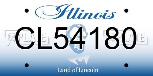 CL54180 Illinois License Plate