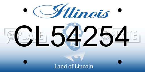 CL54254 Illinois License Plate