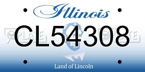 CL54308 Illinois License Plate