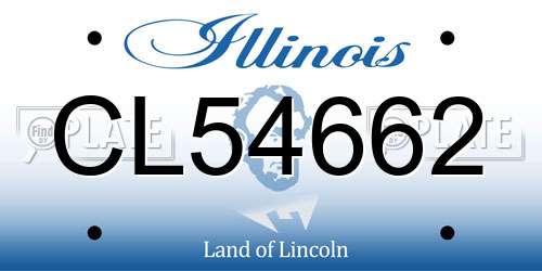 CL54662 Illinois License Plate