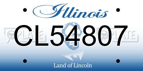 CL54807 Illinois License Plate