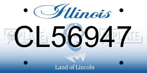 CL56947 Illinois License Plate