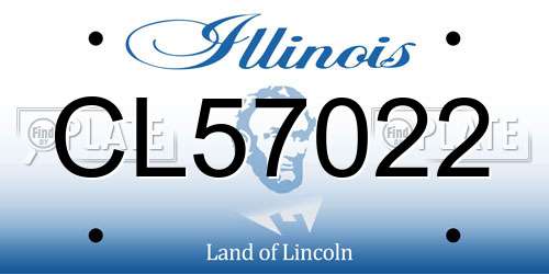 CL57022 Illinois License Plate