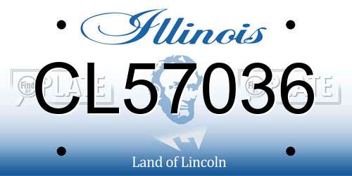 CL57036 Illinois License Plate