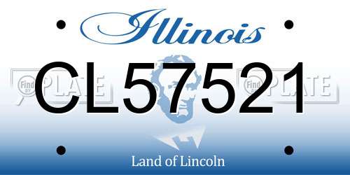 CL57521 Illinois License Plate