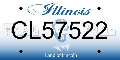 CL57522 Illinois License Plate