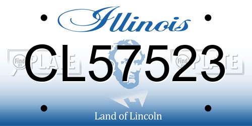 CL57523 Illinois License Plate