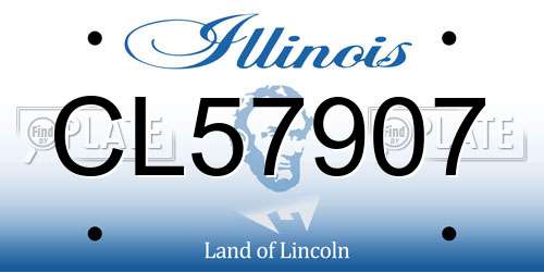CL57907 Illinois License Plate