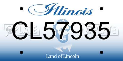 CL57935 Illinois License Plate