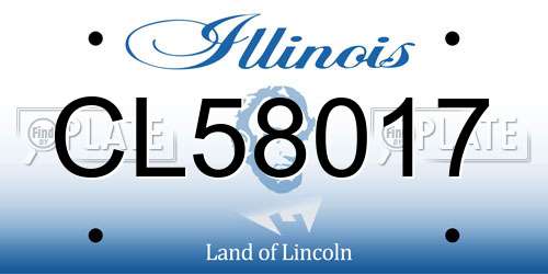 CL58017 Illinois License Plate