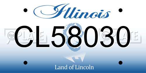 CL58030 Illinois License Plate
