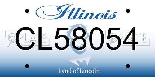 CL58054 Illinois License Plate
