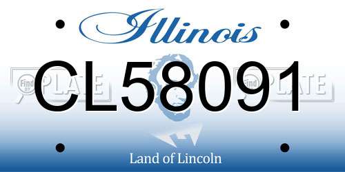 CL58091 Illinois License Plate