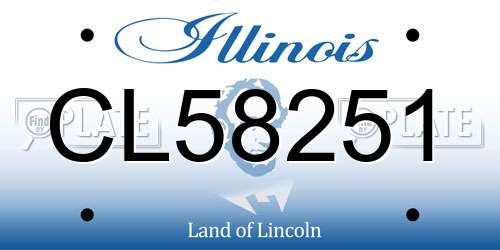CL58251 Illinois License Plate