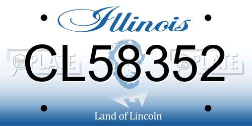 CL58352 Illinois License Plate