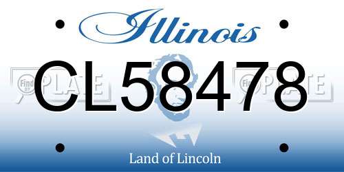 CL58478 Illinois License Plate