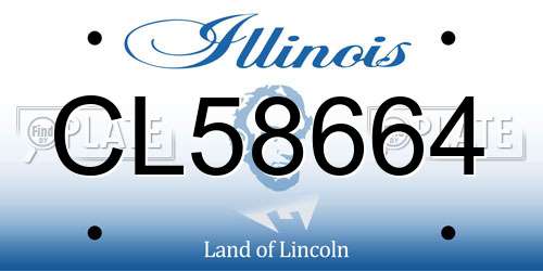 CL58664 Illinois License Plate
