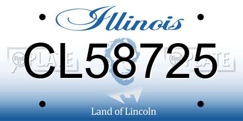 CL58725 Illinois License Plate
