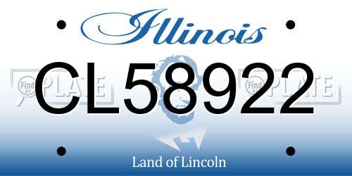 CL58922 Illinois License Plate