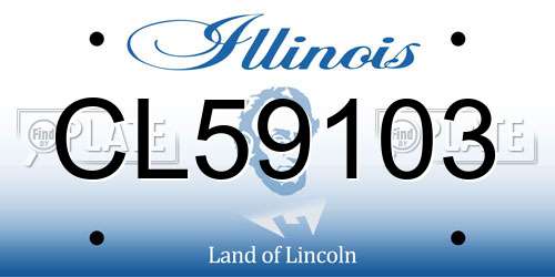 CL59103 Illinois License Plate