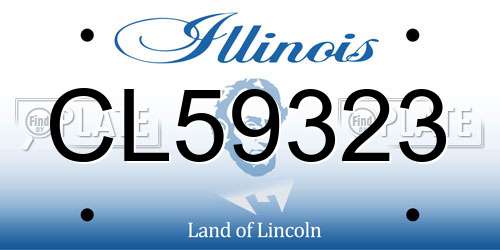 CL59323 Illinois License Plate