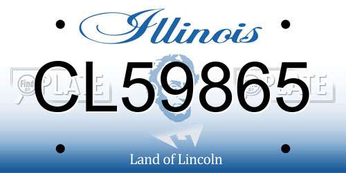 CL59865 Illinois License Plate