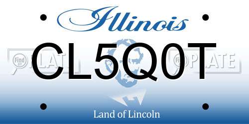 CL5Q0T Illinois License Plate