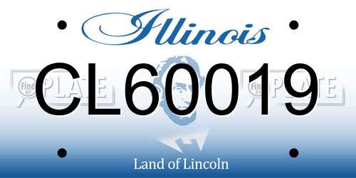 CL60019 Illinois License Plate