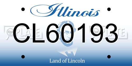 CL60193 Illinois License Plate