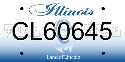 CL60645 Illinois License Plate