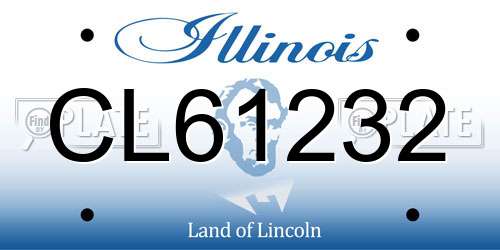 CL61232 Illinois License Plate