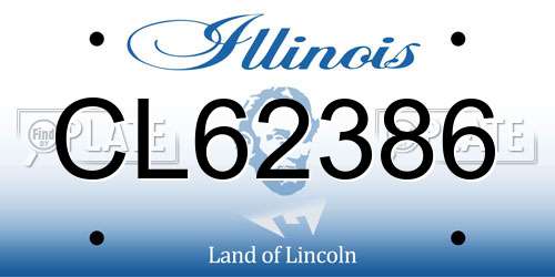 CL62386 Illinois License Plate