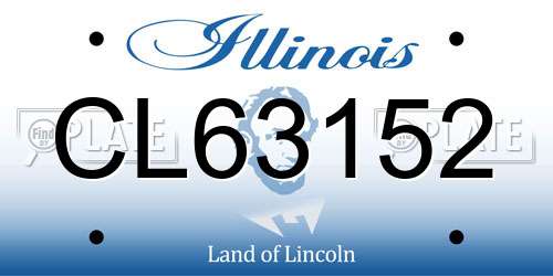 CL63152 Illinois License Plate