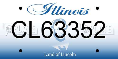 CL63352 Illinois License Plate