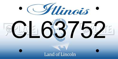 CL63752 Illinois License Plate