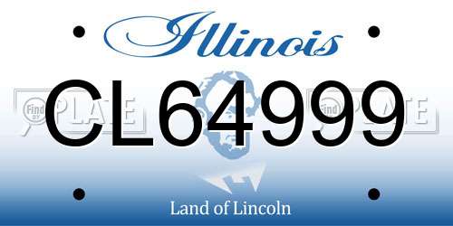 CL64999 Illinois License Plate